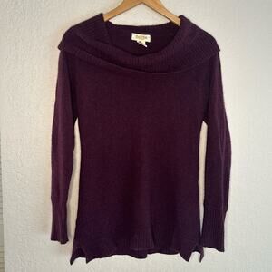 Vintage Peck & Peck Wool Cashmere Sweater Cowl Neck Purple Plum Cozy Fall Winter